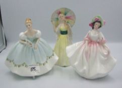 Royal Doulton lady figures to include First dance: HN2803, Jane HN2806 and Sunday Best HN2698. All