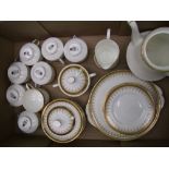 Paragon Athena tea set: to include teapot ( slight chip to spout), milk, sugar bowl , 8 trios's,