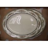 Three Minton Stanwood oval platters: two are seconds in quality