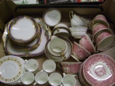 A collection of tea and coffee ware: to include Wedgwood USA Military cup and saucers etc