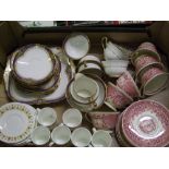 A collection of tea and coffee ware: to include Wedgwood USA Military cup and saucers etc