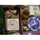 A mixed collection of ceramic items to include: Enesco Beatrix Potter jug, coalport lady figure Beau