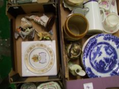 A mixed collection of ceramic items to include: Enesco Beatrix Potter jug, coalport lady figure Beau