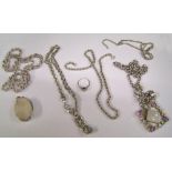 A collection of 925 Sterling Silver necklaces: total weight 161.4g.