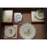 A collection of Royal Doulton Bunnykin table ware : to include Golden Jubilee plate, two 65th