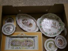 A collection of Brambly Hedge to include: Boxed picnic sandwich plate, bread & butter plate, set