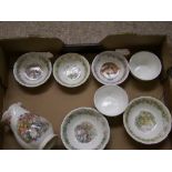 A collection of Brambly Hedge items : to include Autumn vase, spring & summer bowls and five smaller