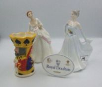 Royal Doulton figures to include Carol : HN2961 ( 2nds), king and queen of spades toby jug, Royal