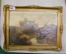 Charles Greville Morris (1861-1922): Artist Signed Oil on canvas, Landscape Painting in Gilt