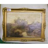 Charles Greville Morris (1861-1922): Artist Signed Oil on canvas, Landscape Painting in Gilt