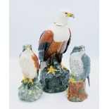 Royal Doulton decanters: to include Fish Eagle, Kestral and Peregrine falcon (3)