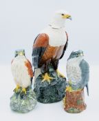 Royal Doulton decanters: to include Fish Eagle, Kestral and Peregrine falcon (3)