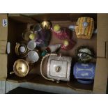 A mixed collection of ceramic items: including continental gilt finish coffee ware, Sadler biscuit