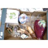A mixed collection of items to include: large Westfield Art Pottery planter, H&K biscuit barrel,