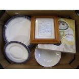 A mixed collection of items to include: Royal Doulton Sherbrooke dinner and salad plates, Dudson
