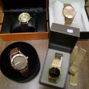 Four Boxed Sturling, Limit, Hugo Schwarze & Penny Black Branded Gents Watches: purchased by vendor
