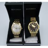 Two Boxed Sekonda Gold Plated Watches: links removed but present, RRP £129 purchased by vendor as