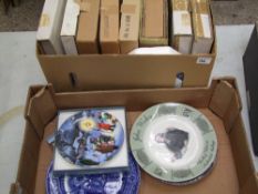 A collection of decorated wall plates: including Wedgwood Rupert Bear, Royal Doulton evacuee,