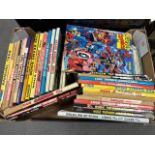 A collection of Annuals and Childrens books: to include Enid Blyton, Beano Dandy etc ( 1 tray)