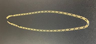 Ladies 9ct gold necklace: length 45cm. Total weight 6 grams