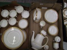 Paragon Athena coffee and dinner ware: to include coffee pot and cans, platter, dinner plates, gravy