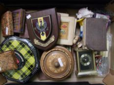 A mixed collection of items to include: Loose cutlery , lidded pots, playing cards, dominos etc (