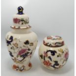 Mason's Mandalay temple jar: together with a matching ginger jar. Height of tallest 24cm (2)