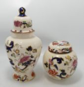 Mason's Mandalay temple jar: together with a matching ginger jar. Height of tallest 24cm (2)