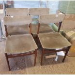 Set of 4 mid century dining chairs: Schreiber style (4).
