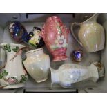 A mixed collection of items to include: Lustre ware , Old Court, James kent, vases jugs etc ( 1