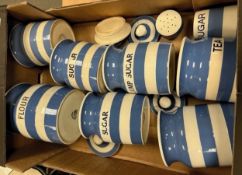 A collection of T Green Cornish ware storage pot: some damages