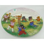 Joan Allen golly oval plate: The chums play a very friendly jolly game before tea time. 36cm
