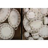 38 pieces of Minton Spring Bouquet dinner and tea ware items (2 trays).
