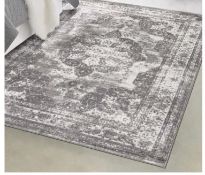 A brand new 'Unique Loom' branded rug: Sofia Collection Grey 215cm x 305cm.