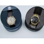 Two Citizen Branded Gents Watches: purchased by vendor as part a collection of over 100 watches in