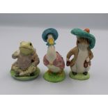 Beswick Beatrix Potter figures: satin matt Jemima Puddleduck, Benjamin Bunny and Jeremy Fisher (3).