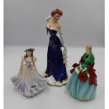 Royal Worcester figure Cathryn: together with Paragon figure Lady Cynthia and a Franklin Mint figure