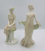 Royal Doulton lady figures to include Enchanting Evening: HN3108 and Cocktails HN3070. Both seconds