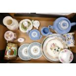 A mixed collection of items to include: Wedgwood Plates, Vases, Jasper Ware Tea Srvice, decorative