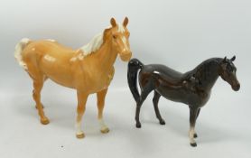 Beswick Palomino Swish Tail Horse 1182 & Arab 1265(2):