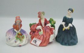 Royal Doulton lady figures to include Lydia: HN1908, Monica HN1467 and Cherie HN2341. All seconds