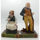Aynsley Dickens Series Figures: Mr Micawber & Mrs Gamp, Bill Sykes and Pickwick seconds(4)