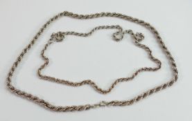 2 silver rope necklaces, 37.9g (2):