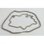 2 silver rope necklaces, 37.9g (2):