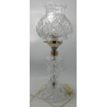 Edinburgh Cut Glass Crystal Lamp Base & Shade: complete height 42cm