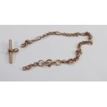 9ct gold broken bracelet & 9ct rose gold T-bar, 4.4g: