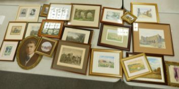 A large collection of Landscape & Church Related Prints: some local interest items noted