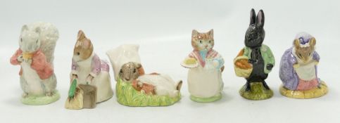 Royal Albert Boxed Beatrix Potter BP6b Figures: Lady Mouse Made a Curtsy, Little Black Rabbit,