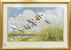 Gilt Framed Peter Scott Print Titled Taking to the Wing: 51 x 71cm