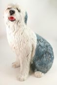 Very Large Mid Century Almost Life Size Italian Ceramic Dulux Dog / Sheepdog: height 69cm, sorry